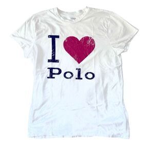 Polo by Ralph Lauren White and Red Graphic Tee